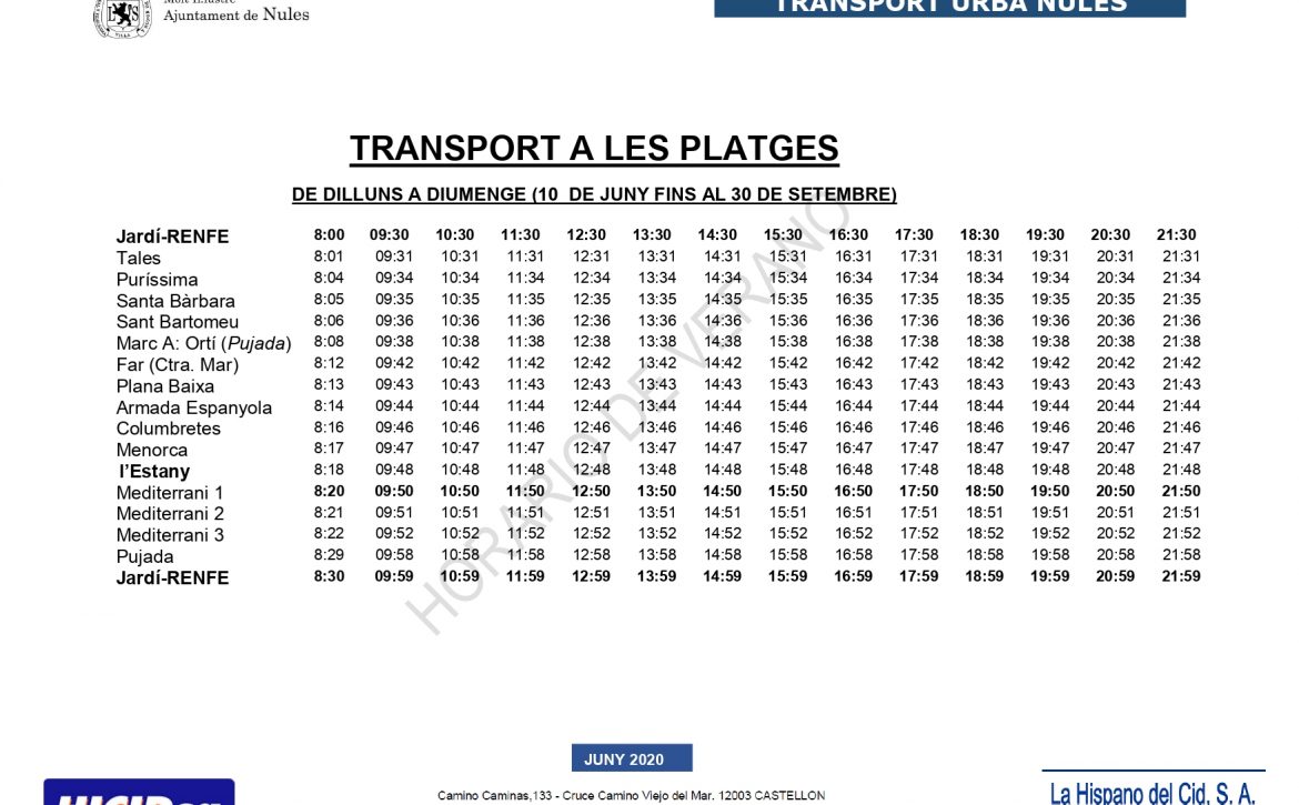 TRANSPORT-PLATGES