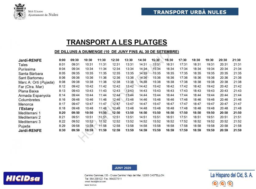 TRANSPORT-PLATGES