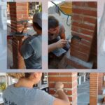 ELS ALUMNES D'OBRA REFORÇEN ELS PILARS DEL CEMENTERI MUNICIPAL